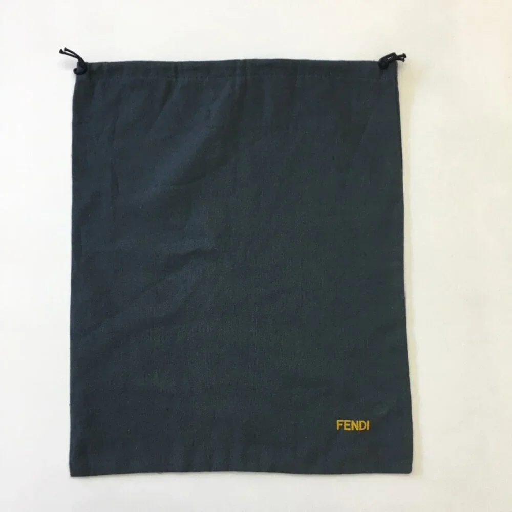 Fendi Dust Bag Jet Black Cotton 15
